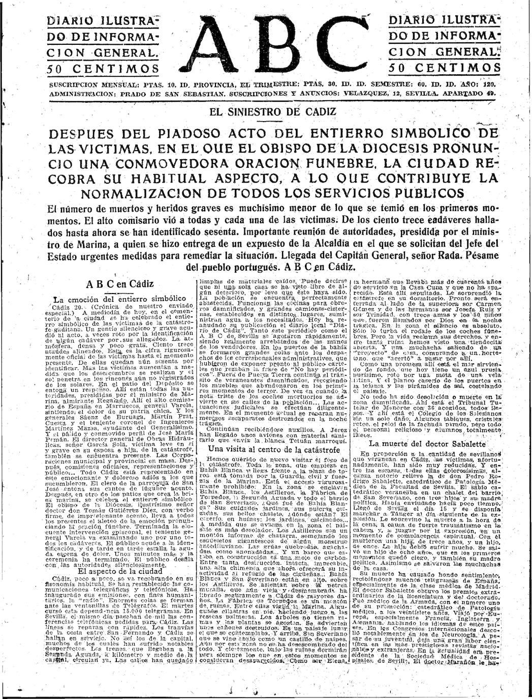 Las fotos de la Gran Explosión en Cádiz: así contó la prensa de la época la tragedia del 1947