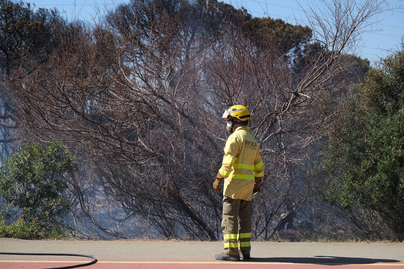 Las imágenes del incendio en Puerto Real