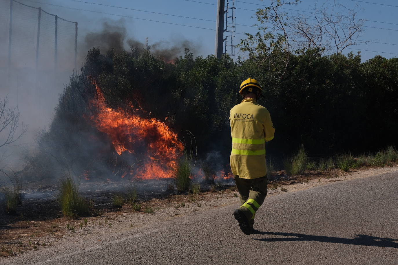 Las imágenes del incendio en Puerto Real