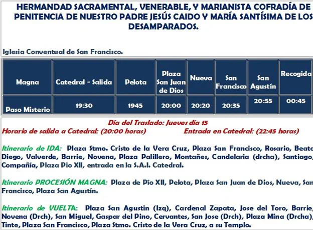 Magna Cádiz 2022: Horarios e itinerarios de los traslados y la procesión de este sábado