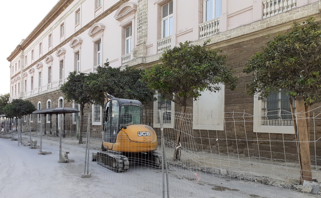 Obras en la plaza de España.