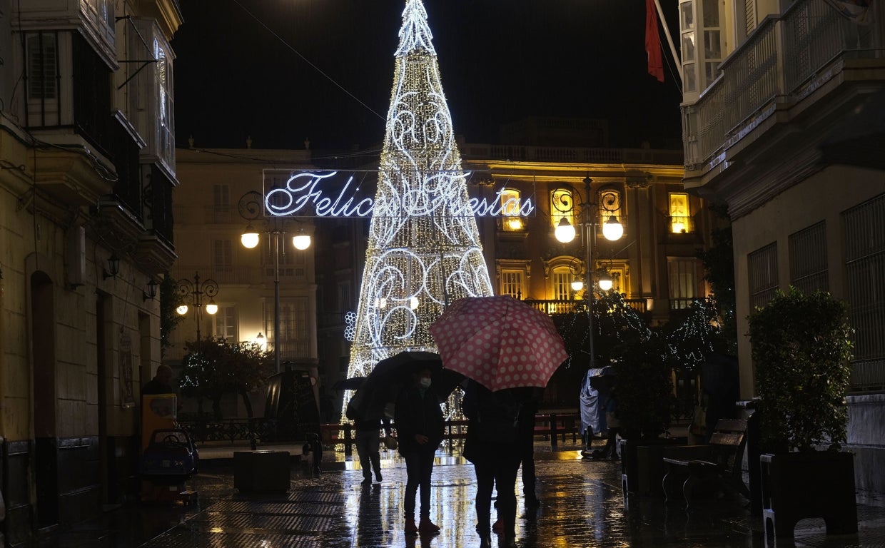 Alumbrado de Navidad en Cádiz.