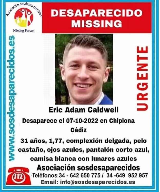 Continúa la búsqueda de Eric, el joven norteamericano desaparecido en Chipiona