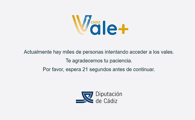 Problemas en la página web para comprar los tickets de 'Cádiz vale más'