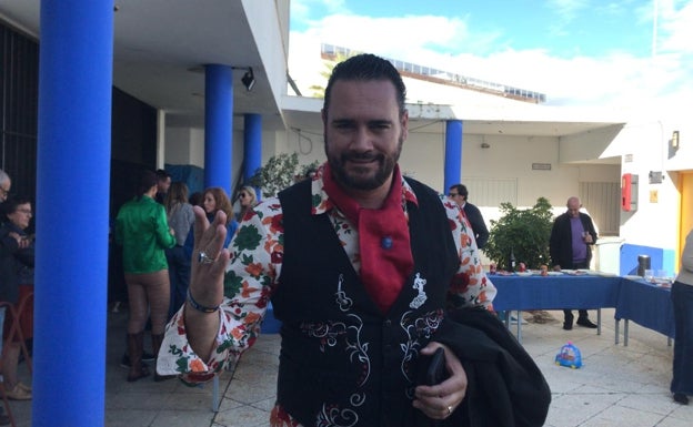 Fede, en el descanso de un bolo celebrado en la AAVV El Puntal.