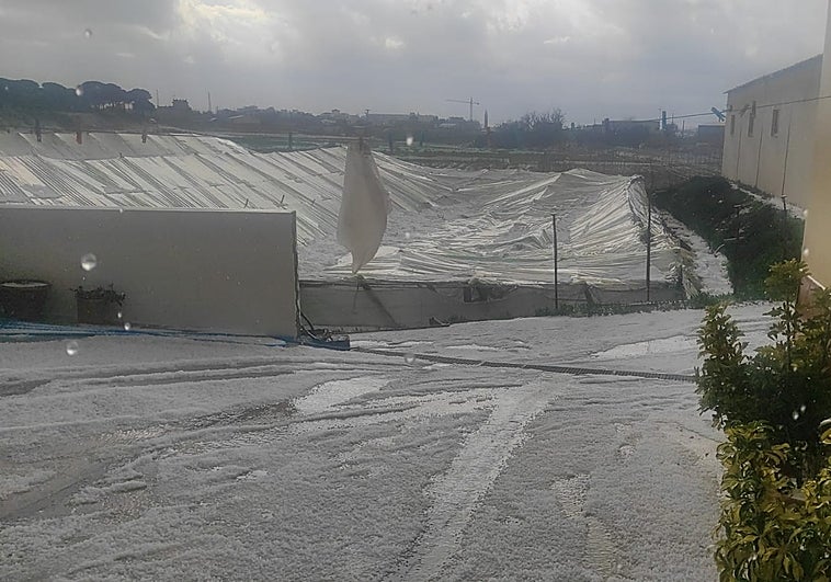 El pedrisco de Sanlúcar arrasa los invernaderos de Bonanza y La Algaida
