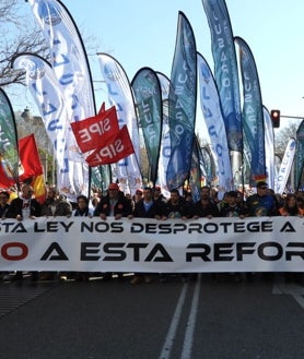 Imagen secundaria 2 - Cádiz, presente en la manifestación contra la ley de seguridad ciudadana: «Saldrán ganando los violentos»