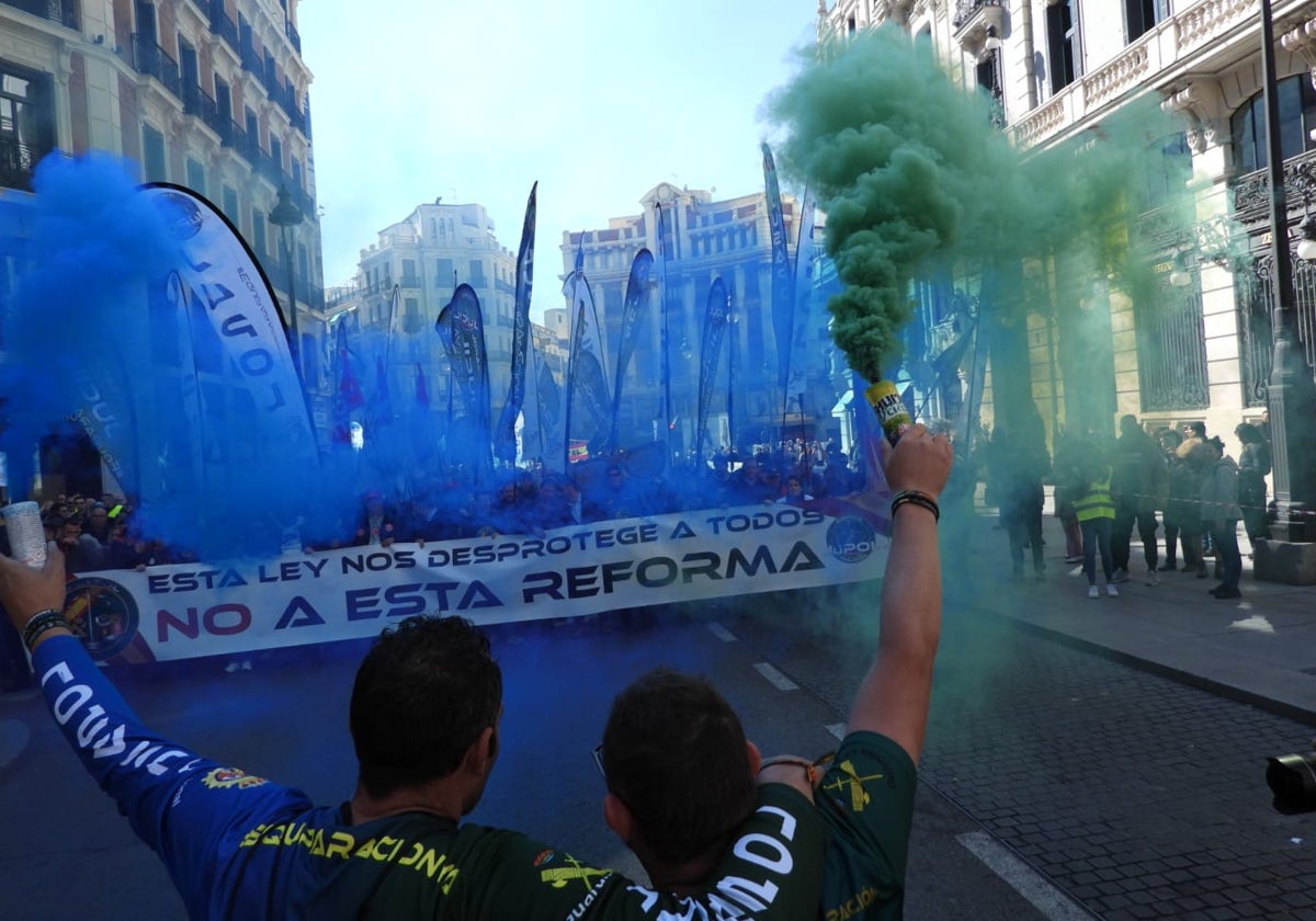 Agentes gaditanos han viajado hasta Madrid para participar en la manifestación.