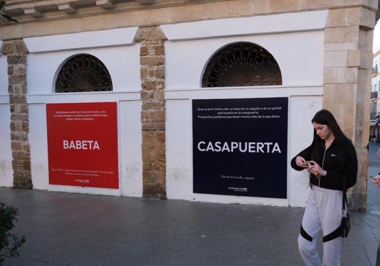 Babeta, aguatapá, bache... el habla de Cádiz se reivindica en la fachada del Mercado Central