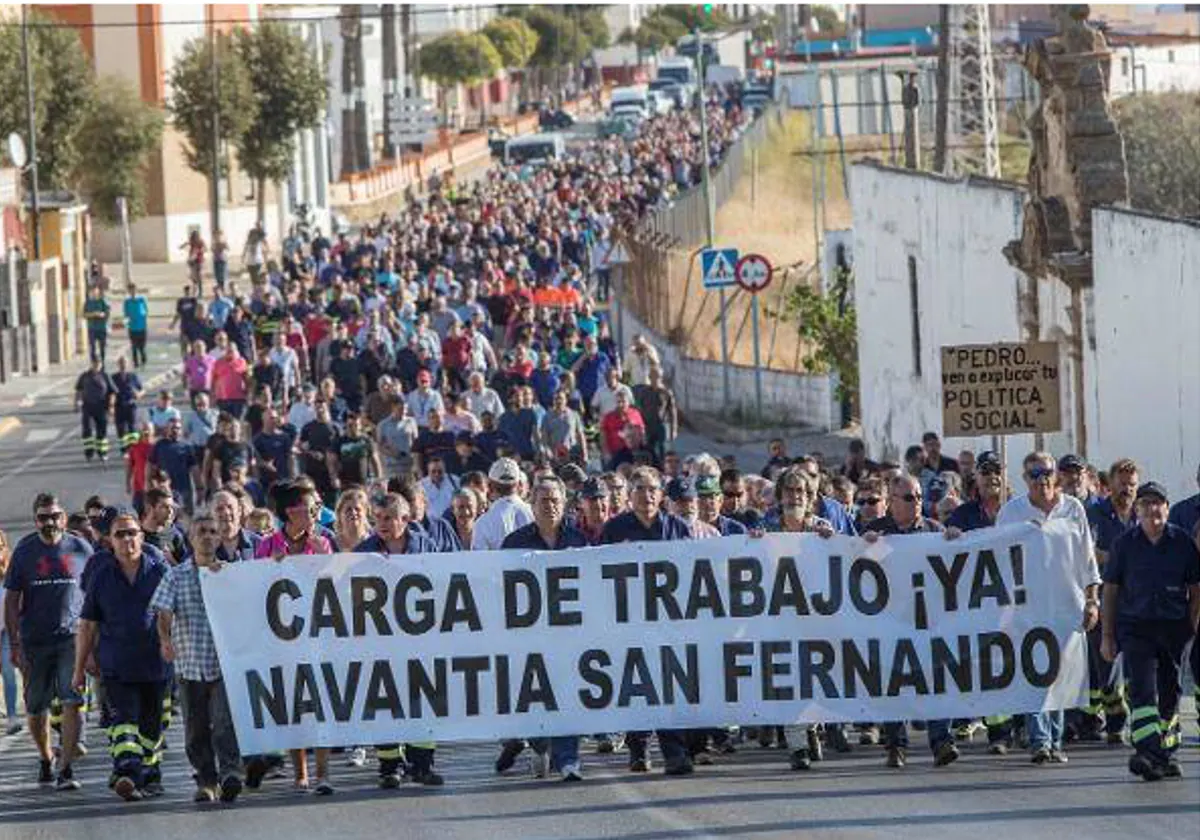 Manifestación el pasado 2 de marzo de los trabajadores de Navantia-San Fernando