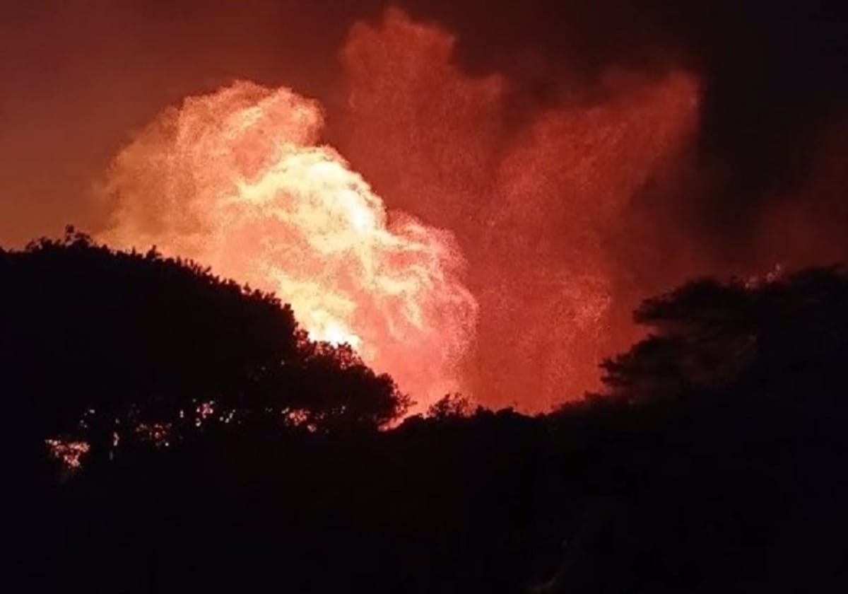 Incendio declarado en el paraje sierra de San Bartolomé.