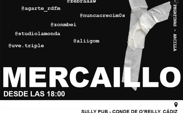 Cartel anunciador del mercadillo donde Laura y su novio vendieron sus productos.