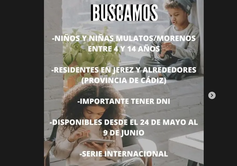 Buscan niños y niñas mulatos en la provincia de Cádiz para una serie internacional
