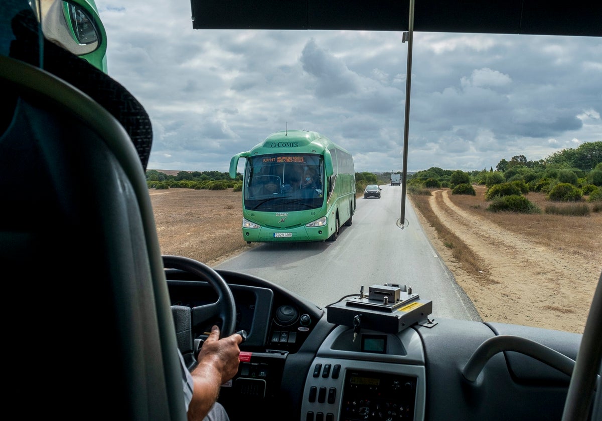 Imagen de autobuses de la empresa Comes