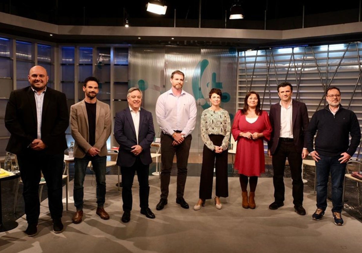 Los candidatos, en el debate organizado por la Asociación de la Prensa de Cádiz.