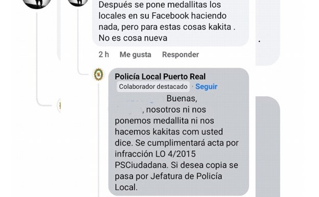 Conversación en el grupo de Facebook