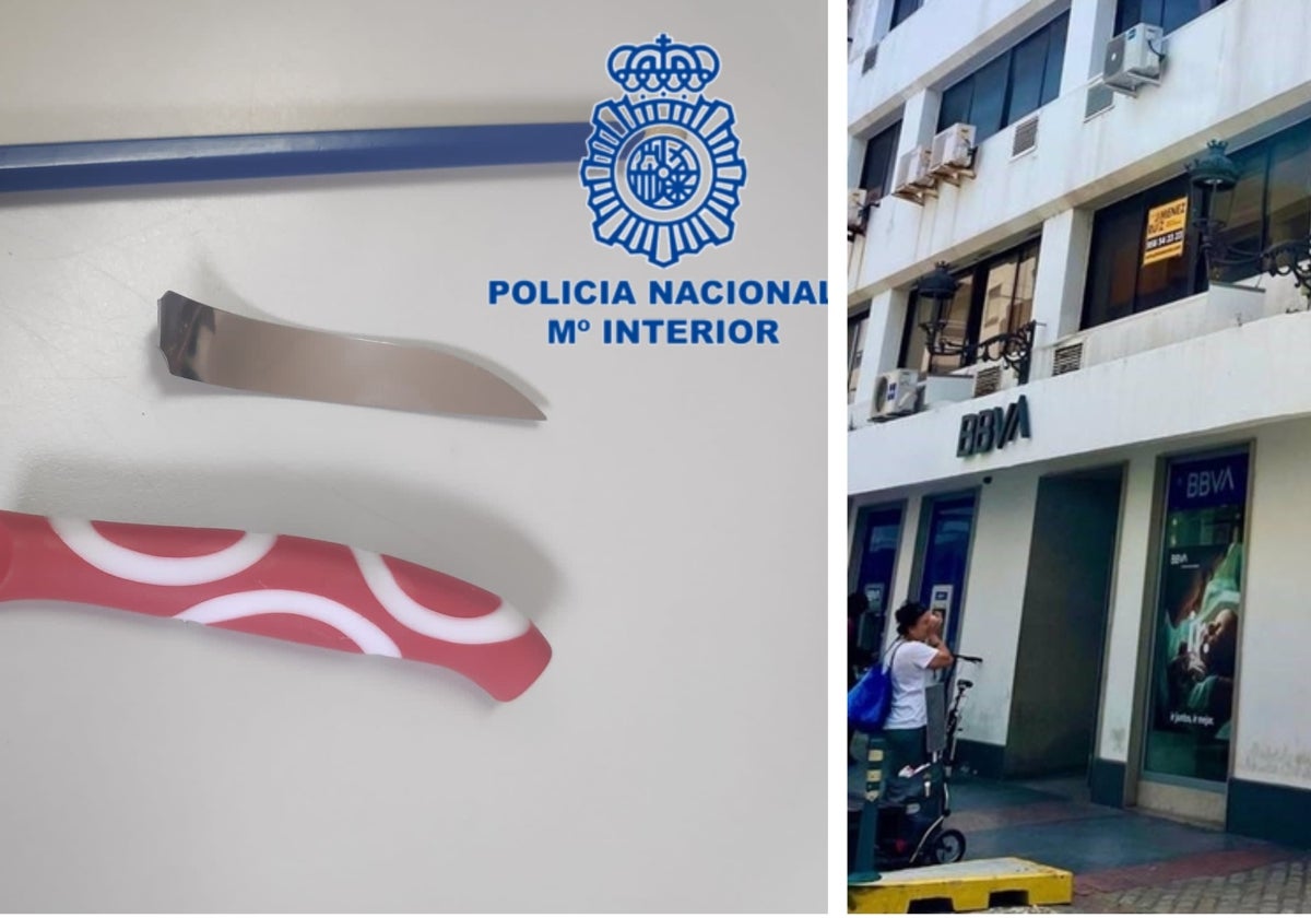 El hombre amenazó con un cuchillo de siete centímetros que después rompió.