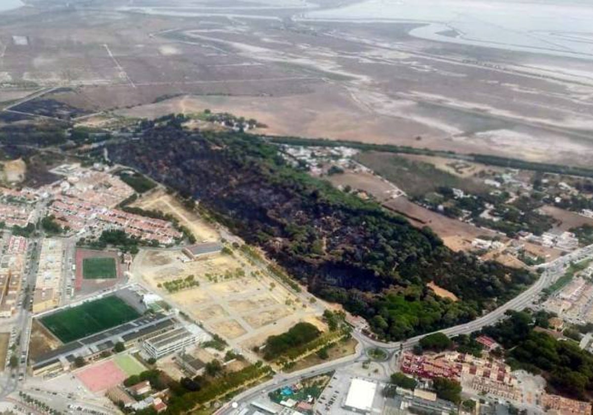 Las Canteras tras el incendio del pasado domingo