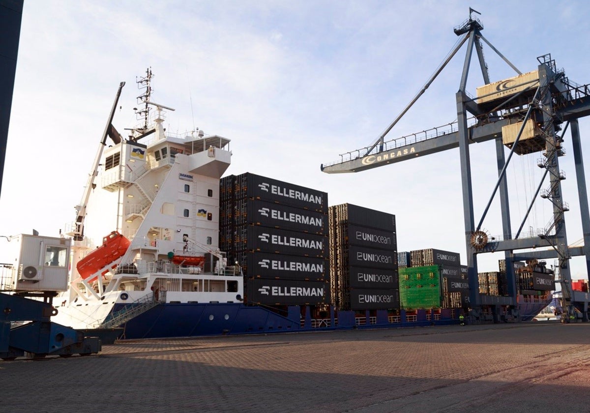 Portacontenedores 'Kristin Schepers' en el Puerto de Cádiz.