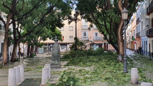 Imagen antes - La plaza del Mentidero de Cádiz.