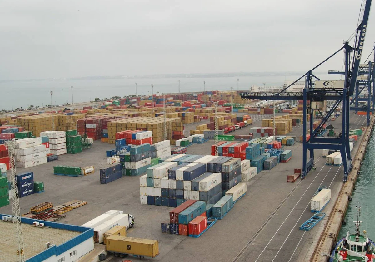Imagen de la terminal de contenedores del puerto de Cádiz