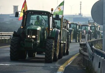 Protestas de agricultores y ganaderos en Cádiz bloquean las carreteras de la provincia