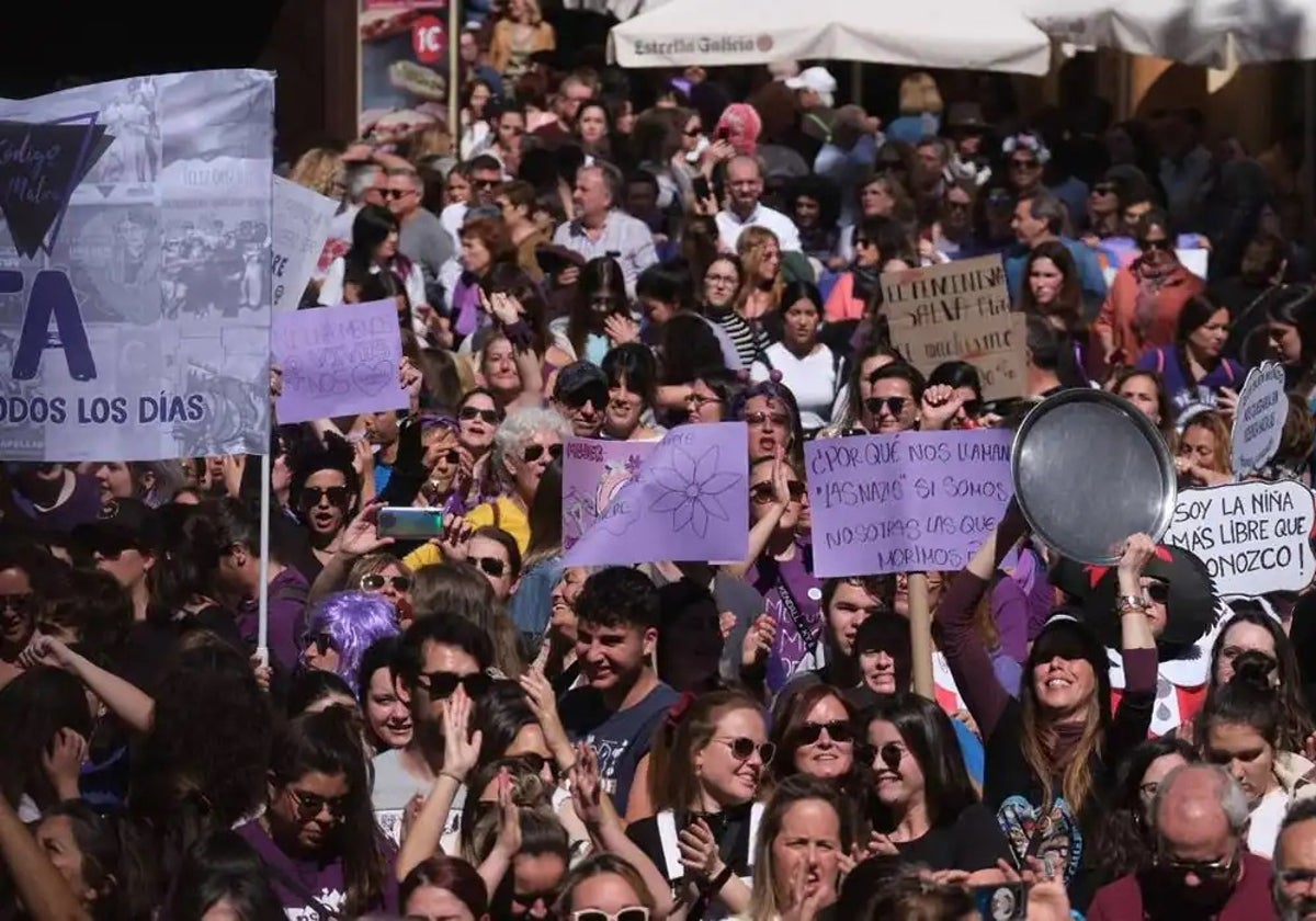 Manifestación del 8M en la capital gaditana.