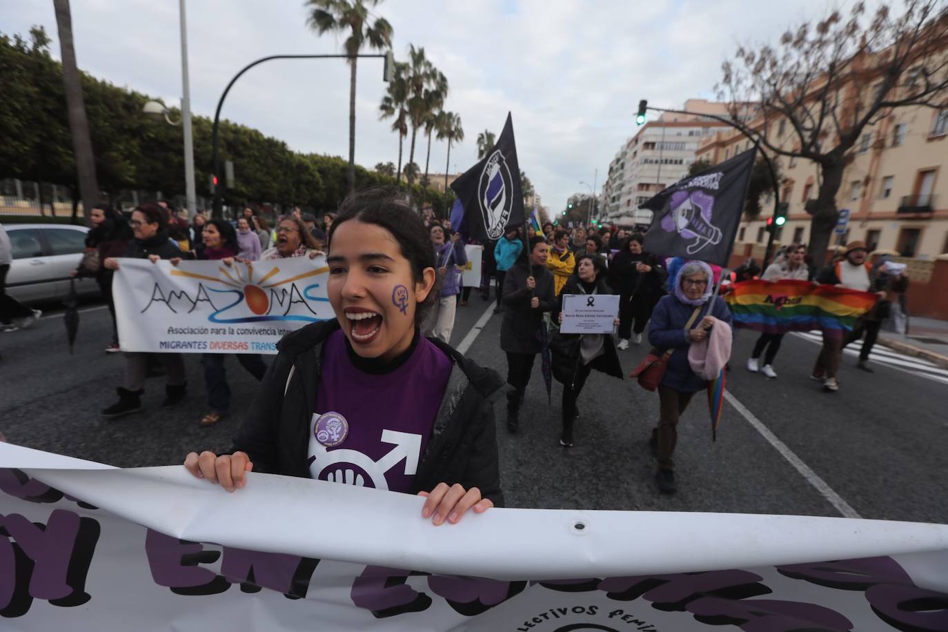 Fotos: Así ha sido la jornada feminista en Cádiz