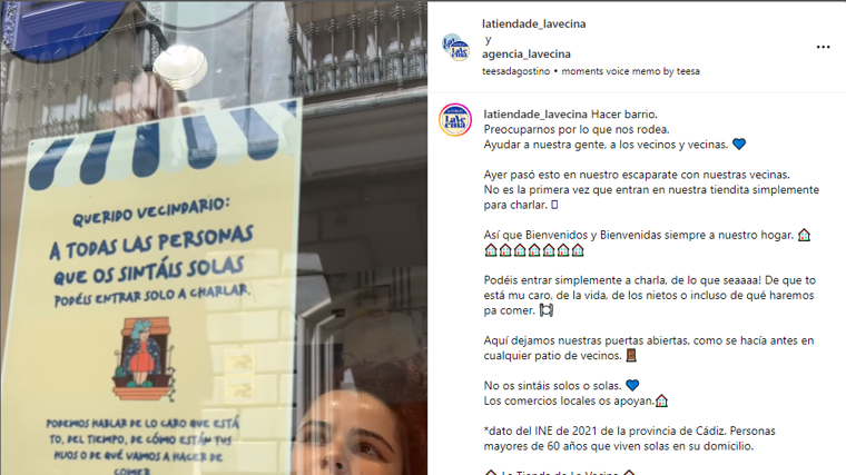 La tienda de la vecina: un refugio para combatir la soledad en Cádiz