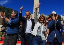 Teresa Ribera, José Luis Rodríguez Zapatero y Juan Espadas, hoy en Cádiz