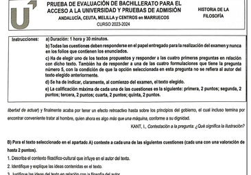 El examen de Historia de la Filosofía en la PEvAU2024: Platón, Tomás de Aquino, Descartes y Kant