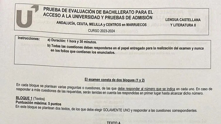 El examen de Lengua y Literatura en la PEvAU2024: Luis Cernuda y un texto periodístico sobre la dieta mediterránea