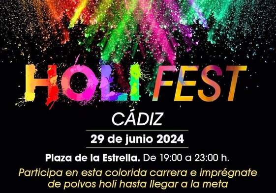 Cádiz recibirá el verano con la Holi Fest, una carrera llena de color