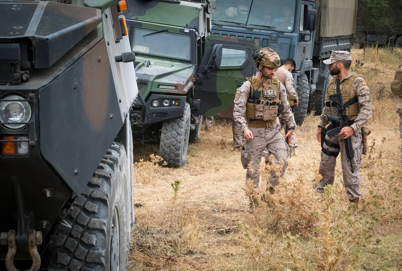 Fotos: Adiestramiento en El Retín para defender la frontera de Rumanía y Ucrania