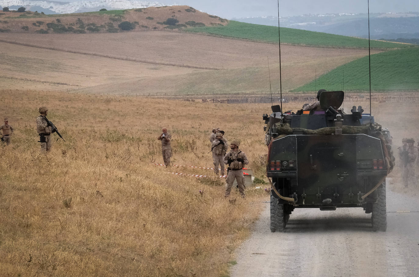 Fotos: Adiestramiento en El Retín para defender la frontera de Rumanía y Ucrania