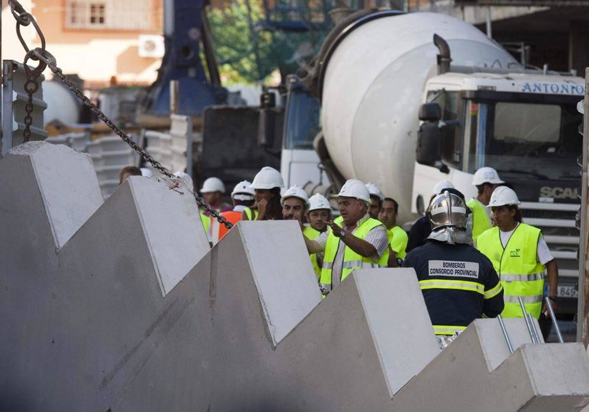 Imagen de archivo de un accidente laboral en una obra