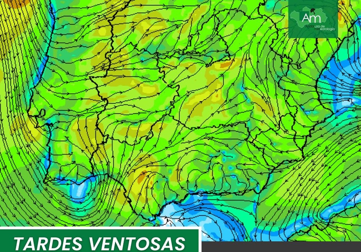 Mapa compartido por Andalmet en redes sociales