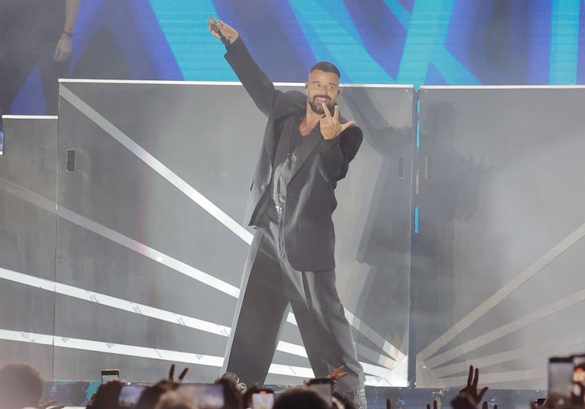 El cantante puertorriqueño Ricky Martin durante un concierto