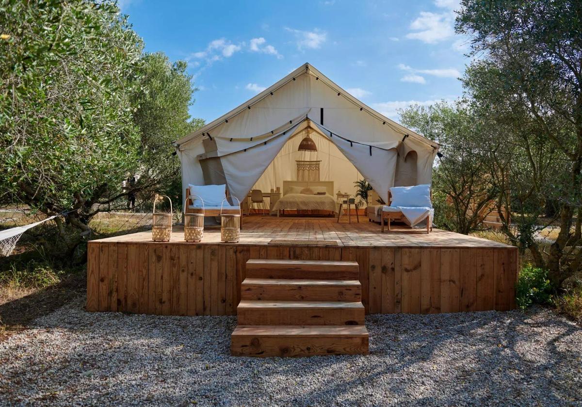 Imagen de unos de los alojamientos del Glamping Tranquilo