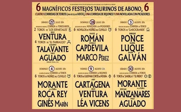 Cartel de la temporada de verano de la plaza de toros de El Puerto 2024