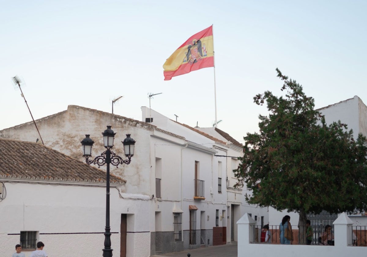 Denuncian la izada de una bandera franquista gigante en un pueblo de Cádiz.