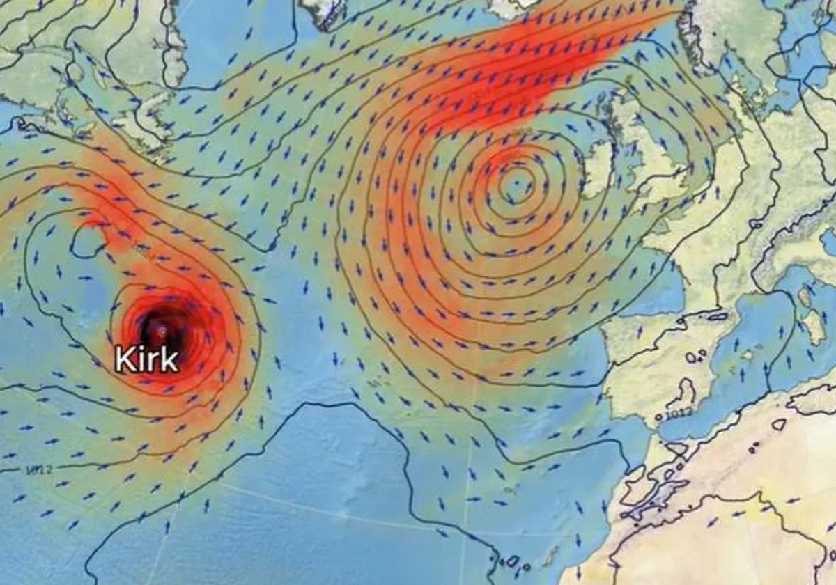 El huracán Kirk tocará el norte de España convertido en potente borrasca.