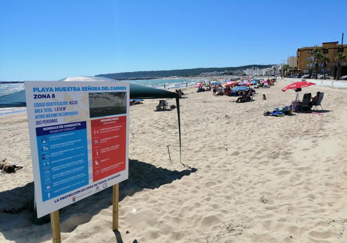 Las obras de retranqueo del paseo marítimo de la playa del Carmen en Barbate acabarán antes de fin de año