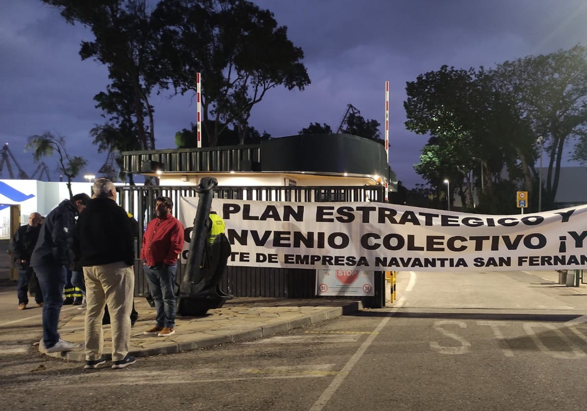 Imagen de la última protesta en el astillero isleño