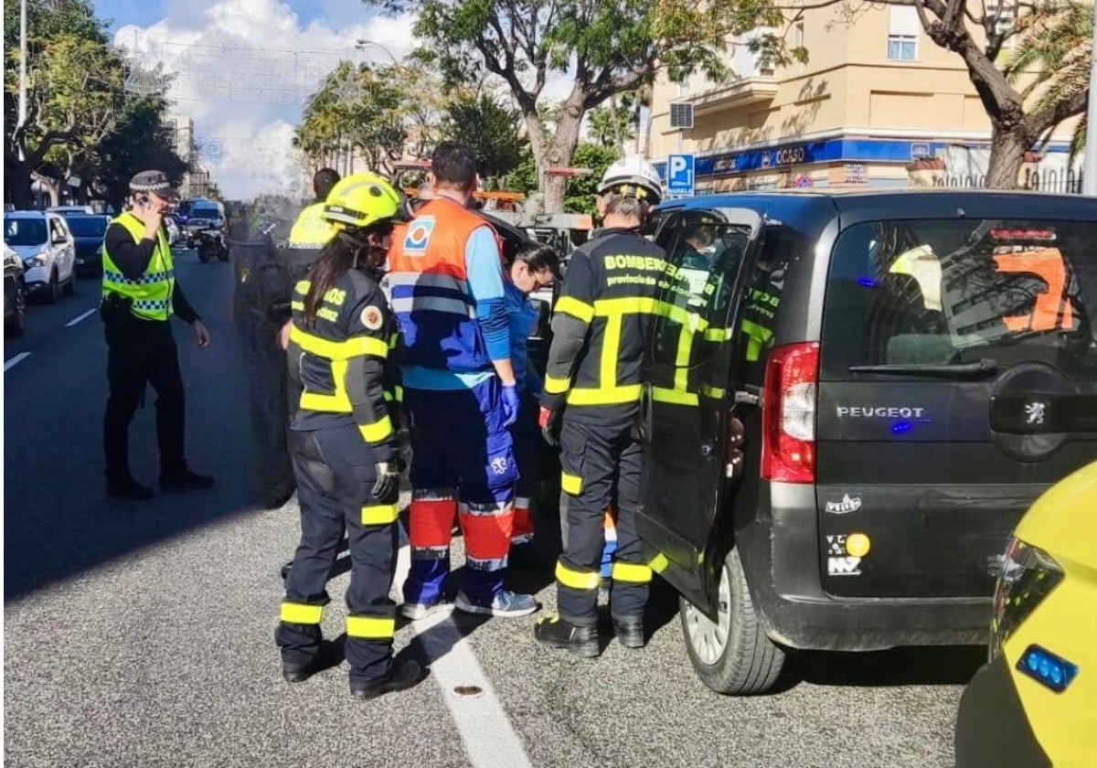 Accidente en la avenida principal de Cádiz.