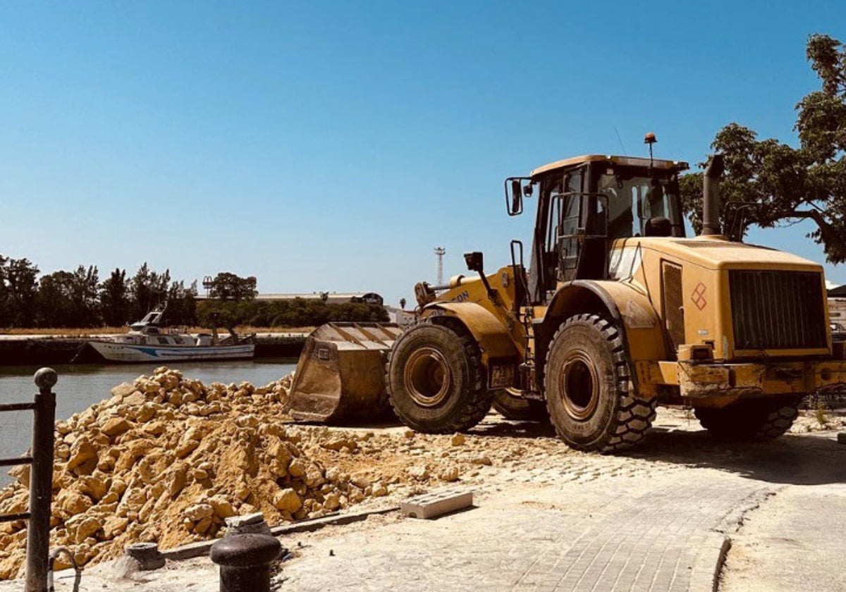 Obras en el río Guadalete