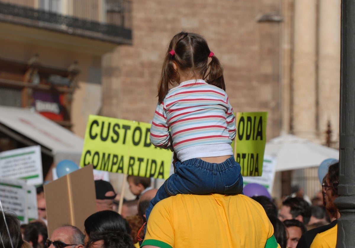 Manifestación sobre la custodia compartida.