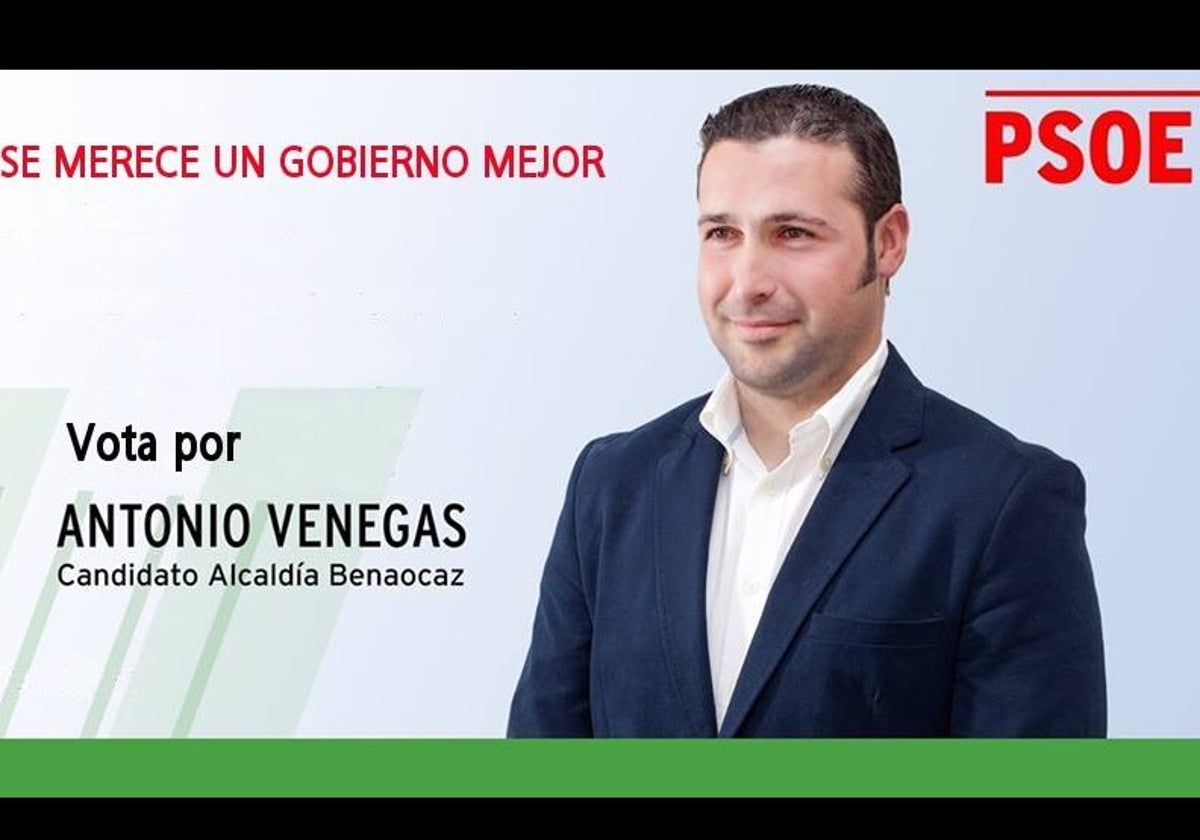 Cartel de la candidatura del exalcalde Antonio Venegas.