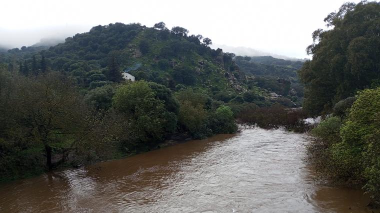 Estado del río Hozgarganta este jueves en Jimena