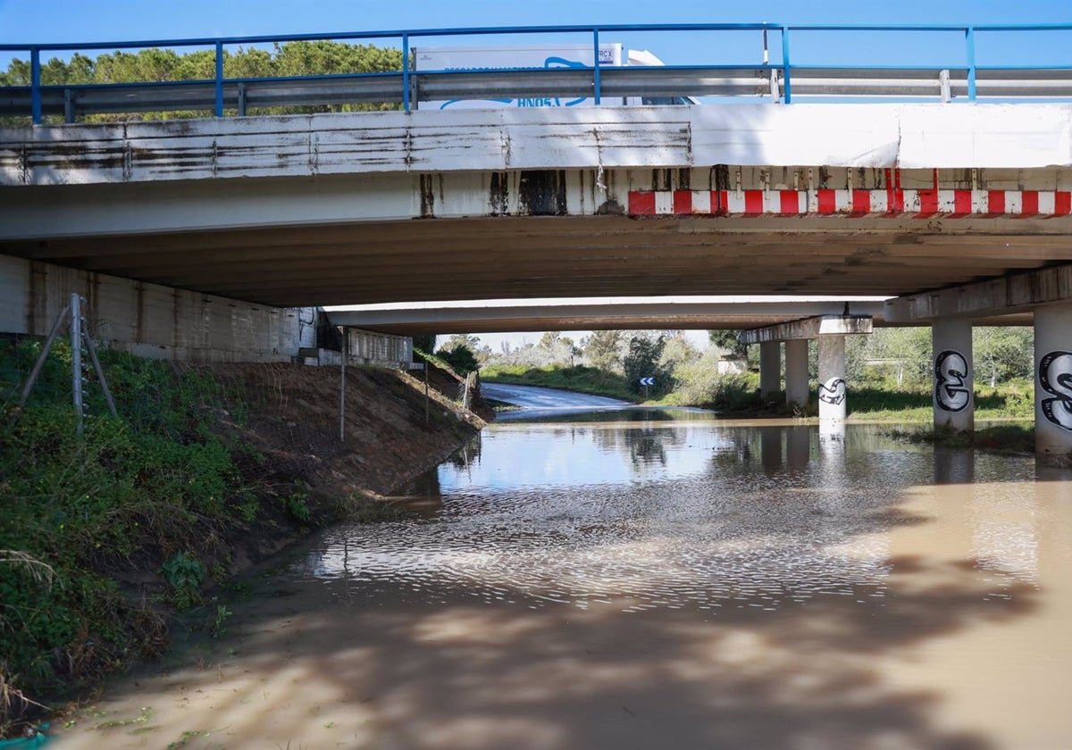 Crecida del río Guadalete por el temporal